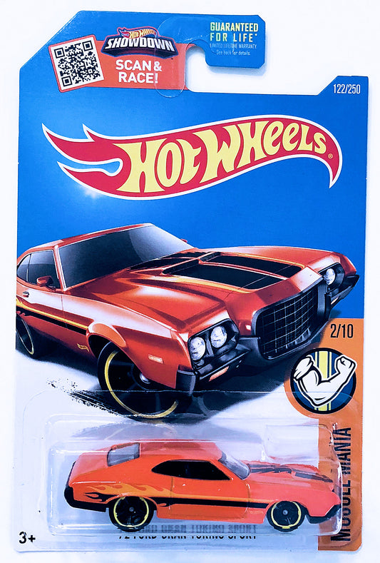 Hot Wheels 2016 - Collector # 122/250 - Muscle Mania 2/10 - '72 Ford Gran Torino Sport - Orange
