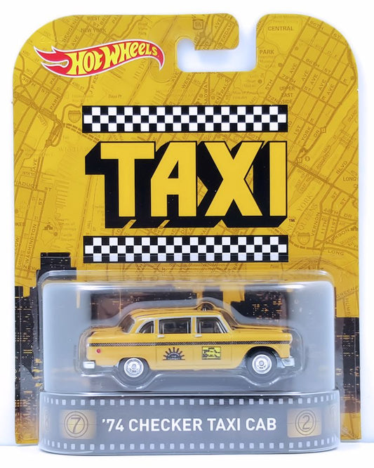 Hot Wheels 2015 - Retro Entertainment / Taxi - '74 Checker Taxi Cab - Yellow - New Casting - Metal/Metal & Real Riders