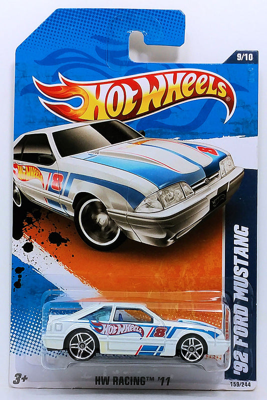 Hot Wheels 2011 - Collector # 159/244 - HW Racing 9/10 - '92 Ford Mustang - White