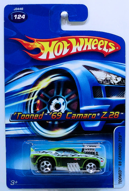 Hot Wheels 2006 - Collector # 124/223 - 'Tooned '69 Camaro Z-28 - Metallic Green - USA