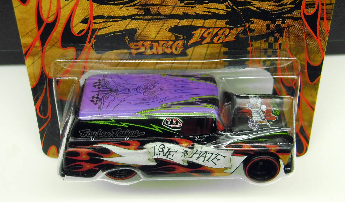 Hot Wheels 2010 - Troy Lee Designs # R8633 - '55 Chevy Panel - Black - Awesome Graphics - Metal/Metal & Real Riders - Limited to just 1,000 produced.