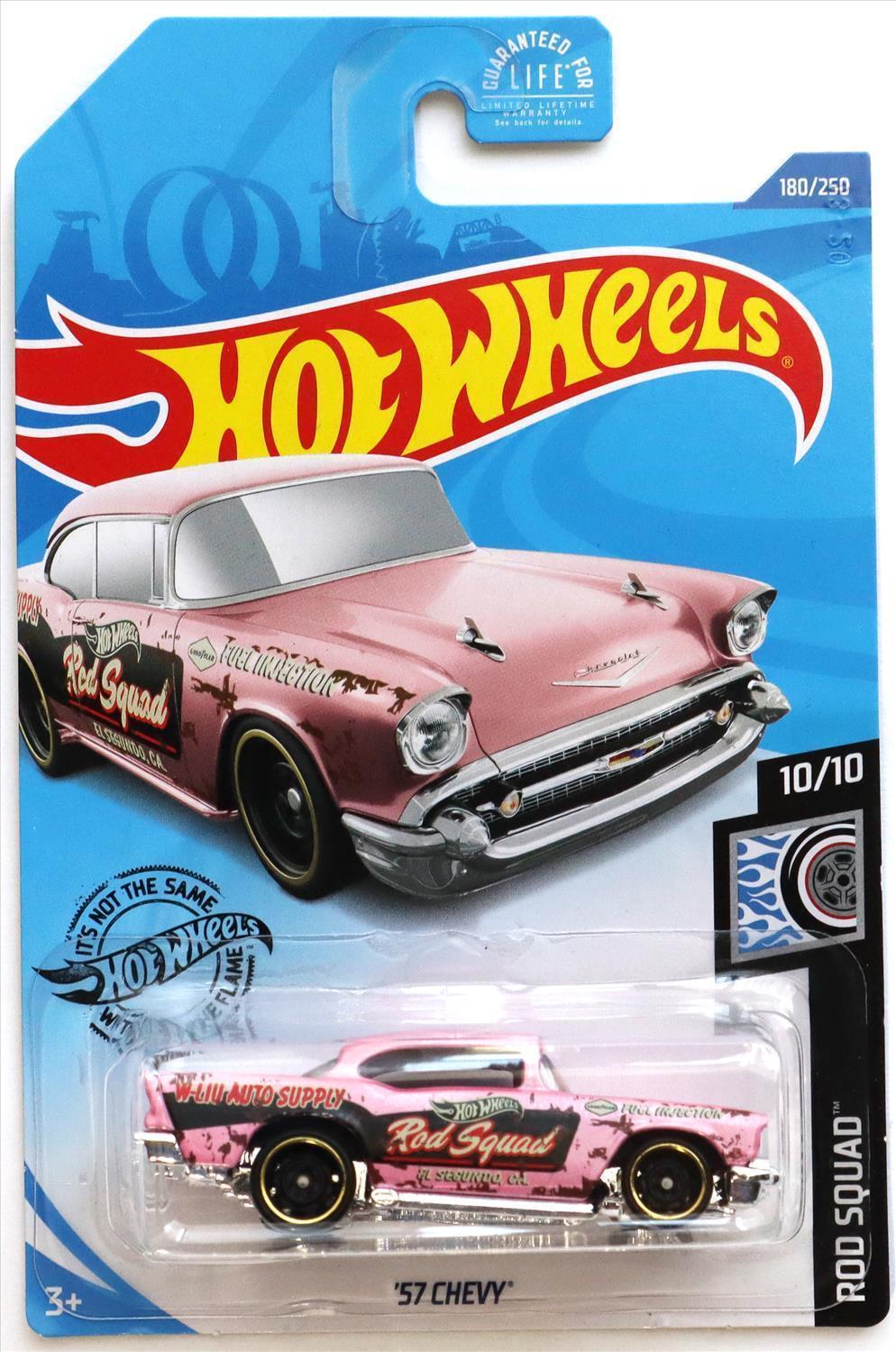 Hot Wheels 2020 - Collector # 180/250 - Rod Squad 10/10 - '57 Chevy - Pink