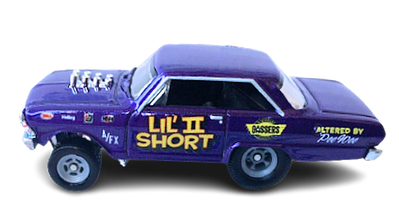 Hot Wheels 2021 - Premium / Boulevard # 21 - '63 Chevy Nova (Gasser) - Purple / Lil' II Short - Metal/Metal & Real Riders - Walmart Exclusive