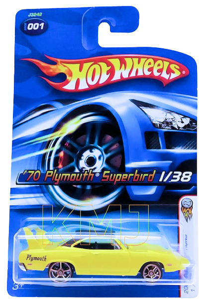 Hot Wheels 2006 - Collector # 001/223 - First Editions 1/38 - '70 Plymouth Superbird - Yellow - Faster Than Ever - USA