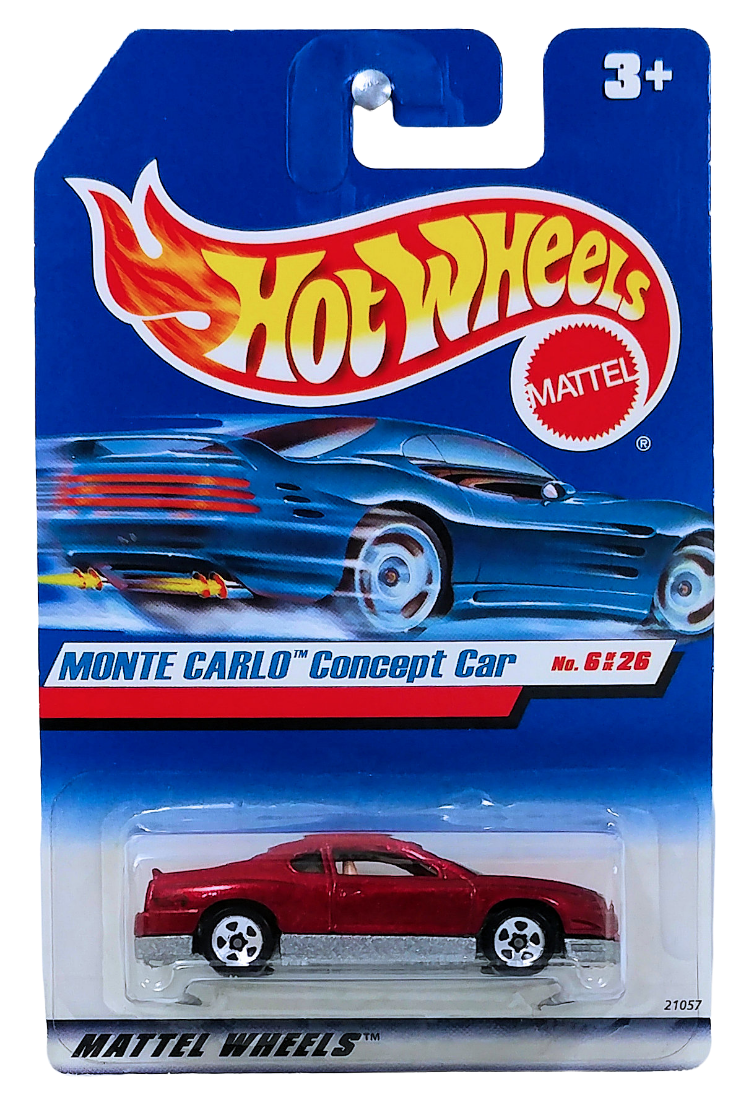 Hot Wheels 1999 - (USA Collector # 910) - First Editions 06/26 - Monte Carlo Concept Car - Metallic Dark Red - 5 Spokes - IC