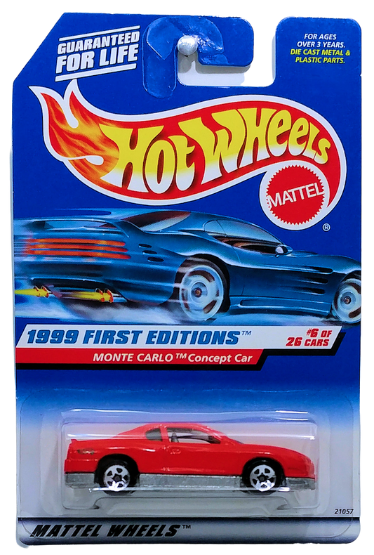 Hot Wheels 1999 - Collector # 910 - First Editions 06/26 - Monte Carlo Concept Car - Red - 5 Spokes