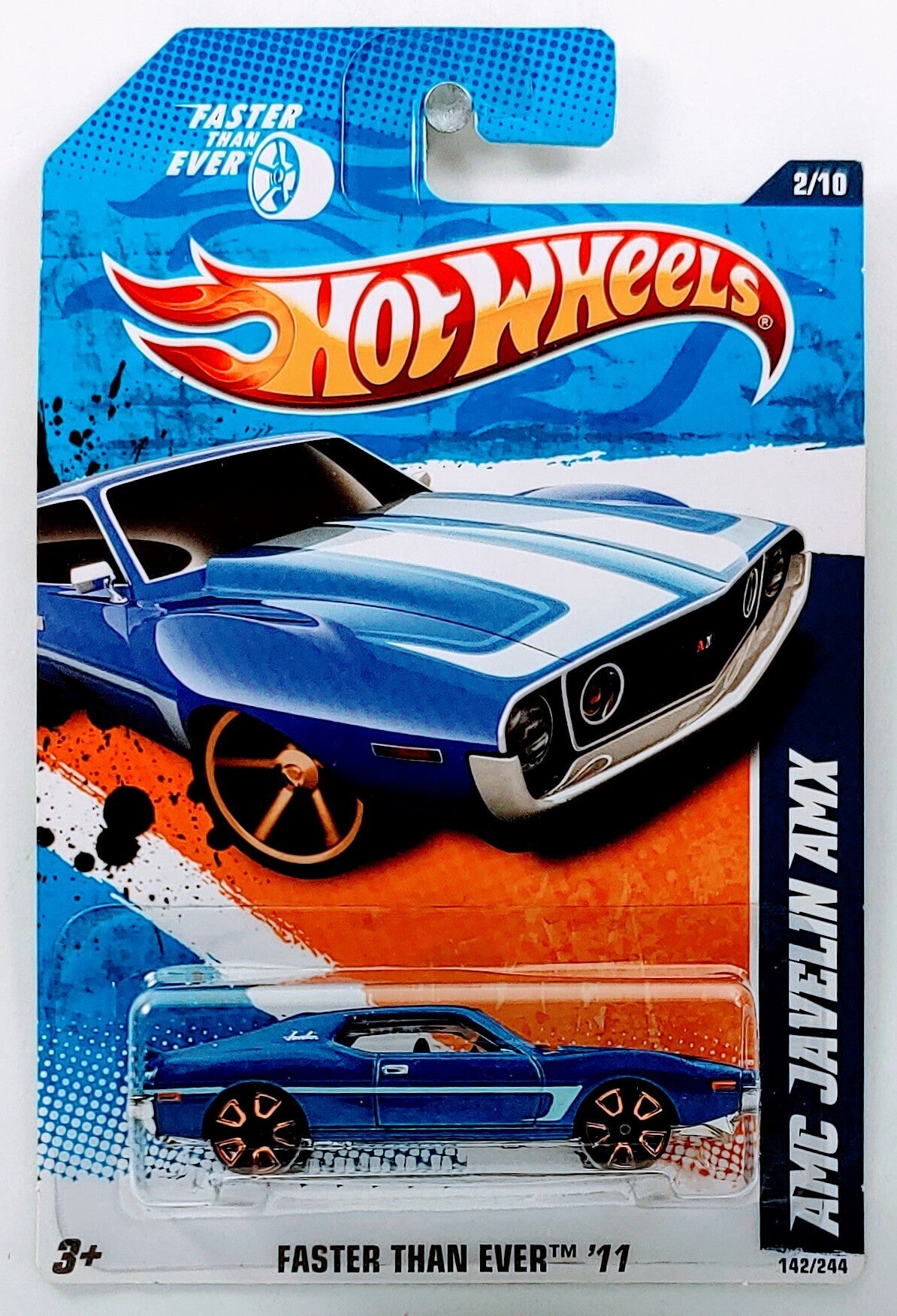 Hot Wheels 2011 - Collector # 142/244 - Faster Than Ever 2/10 - AMC Javelin AMX - Blue - Kmart Exclusive