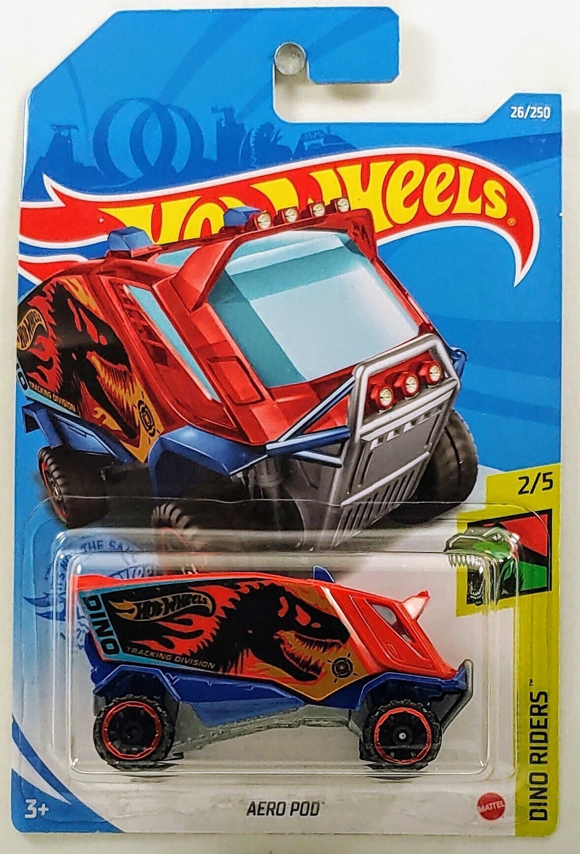 Hot Wheels 2021 - Collector # 026/250 - Dino Riders 2/5 - Aero Pod - Red / Dino - IC