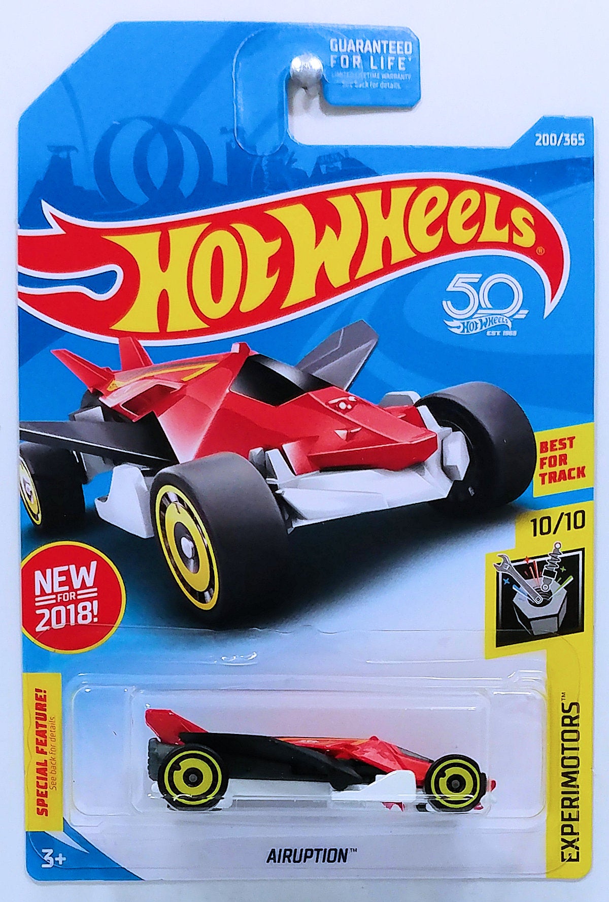 Hot Wheels 2018 - Collector # 200/365 - Experimotors 10/10 - New Models - Airuption - Red - USA