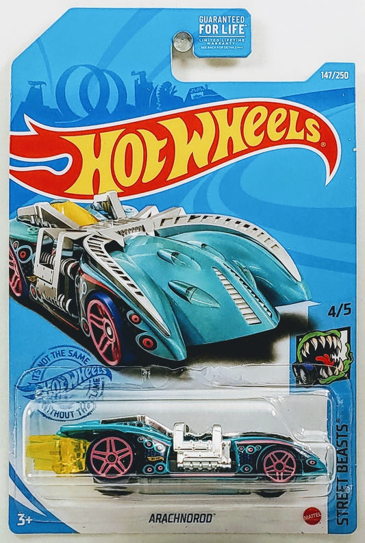 Hot Wheels 2021 - Collector # 147/250 - Street Beasts 4/5 - Arachnorod - Turquoise