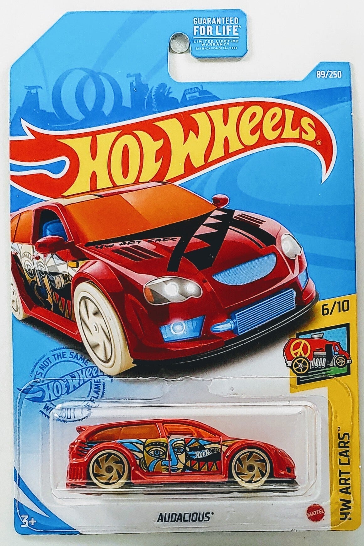 Hot Wheels 2021 - Collector # 089/250 - HW Art Cars 6/10 - Audacious - Red / Letter 'R