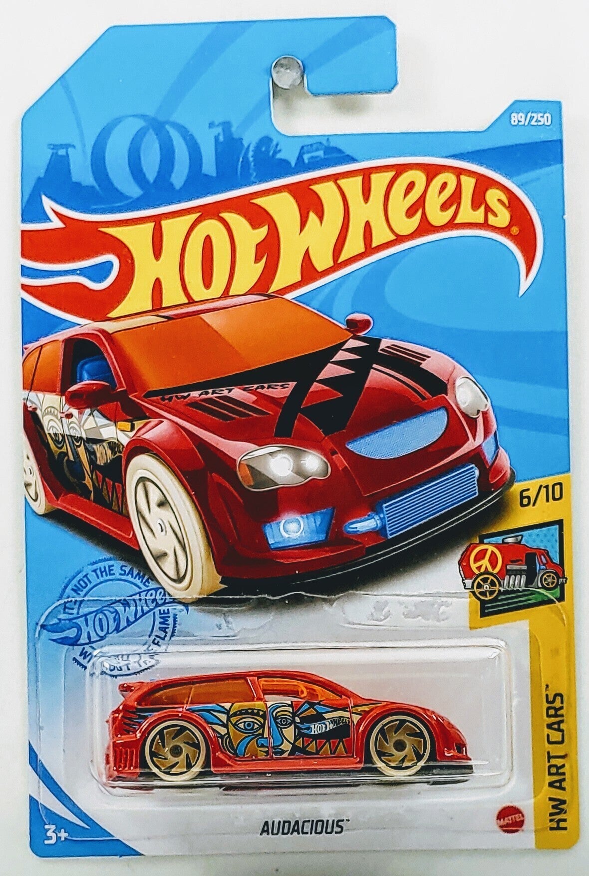 Hot Wheels 2021 - Collector # 089/250 - HW Art Cars 6/10 - Audacious - Red / Letter 'R' - IC