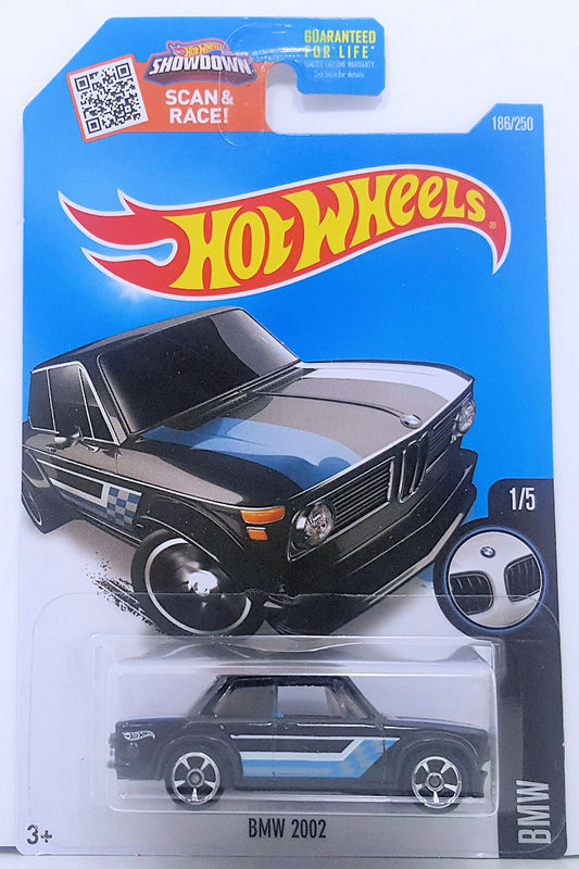 Hot Wheels 2016 - Collector # 186/250 - BMW 1/5 - BMW 2002 - Black - USA
