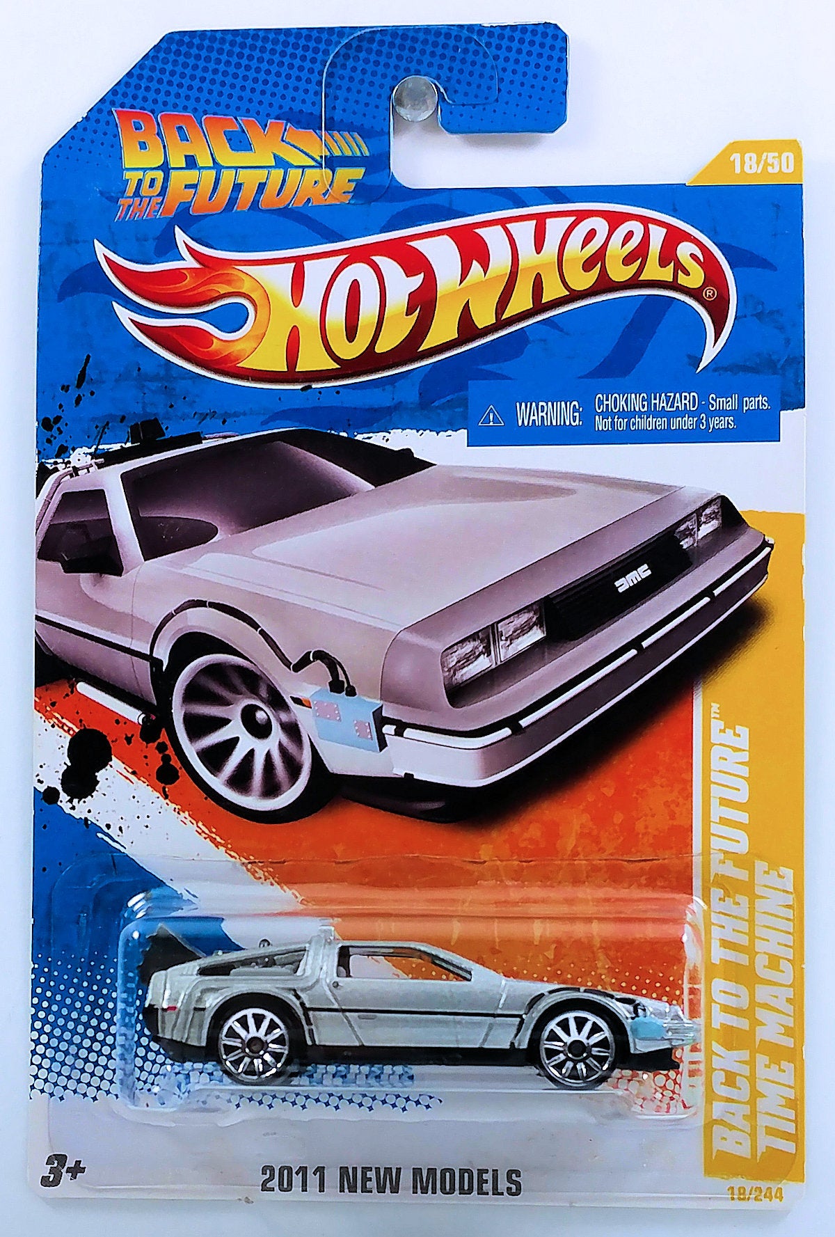Hot Wheels 2011 - Collector # 018/244 - New Models 18/50 - Back To The Future Time Machine - Silver - USA Card - ERROR No Windows!