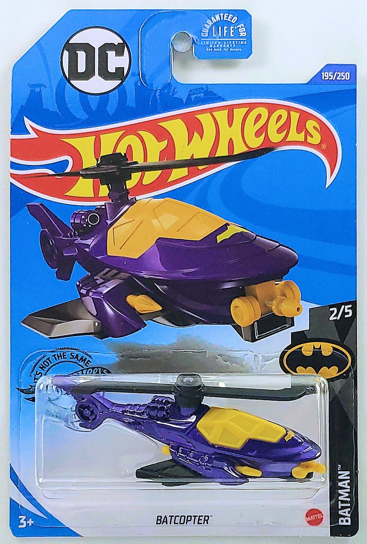 Hot Wheels 2020 - Collector # 195/250 - Batman 2/5 - Batcopter - Purple - USAdcc