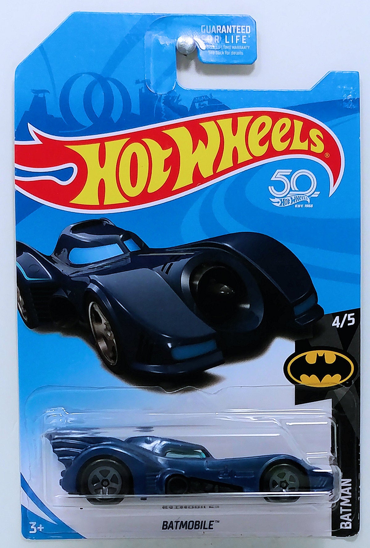 Hot Wheels 2018 - Collector # XXX/365 - Batman 4/5 - Treasure Hunts -Batmobile - Blue - USA