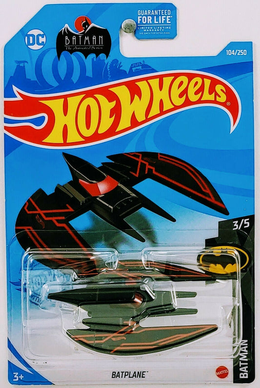 Hot Wheels 2021 - Collector # 104/250 - Batman 3/5 - Batplane - Matte Black - USA