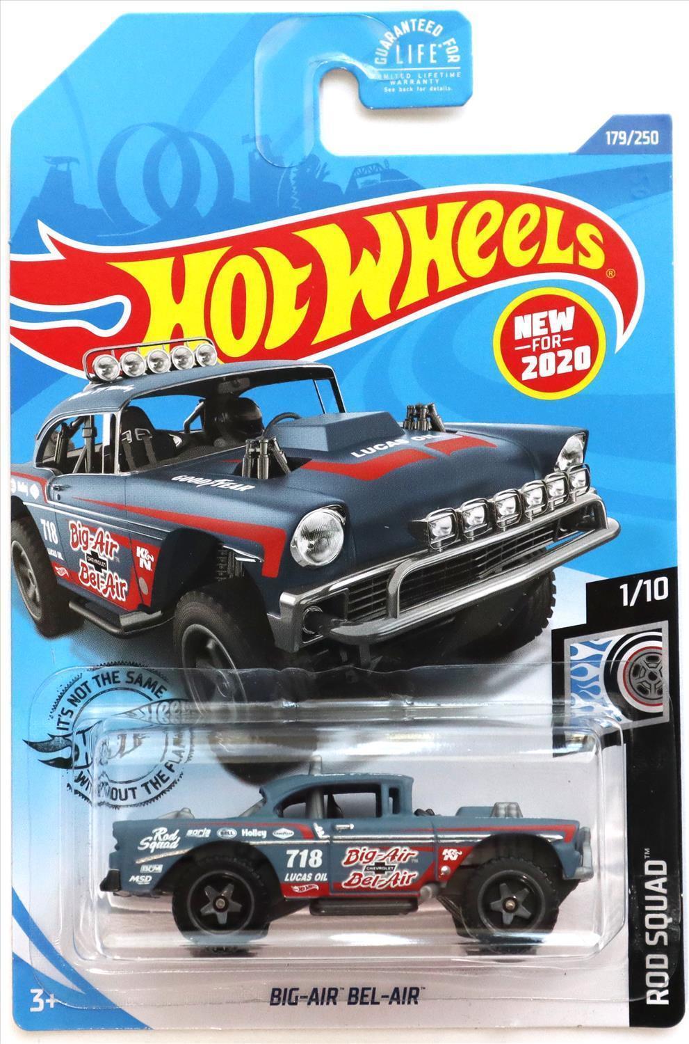 Hot Wheels 2020 - Collector # 179/250 - Rod Squad 1/10 - New Models - Big-Air Bel-Air - Blue Gray