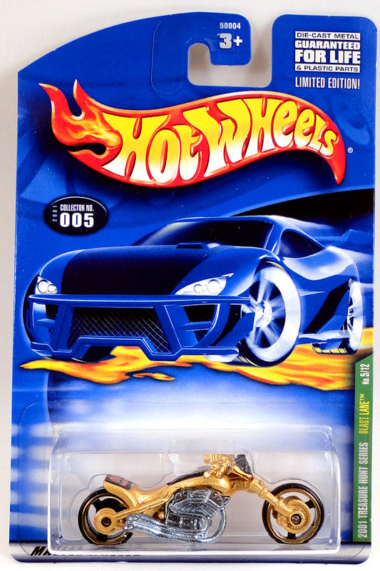 Hot Wheels 2001 - Collector # 005/240 - Treasure Hunts 05/12 - Blast Lane - Metallic Gold