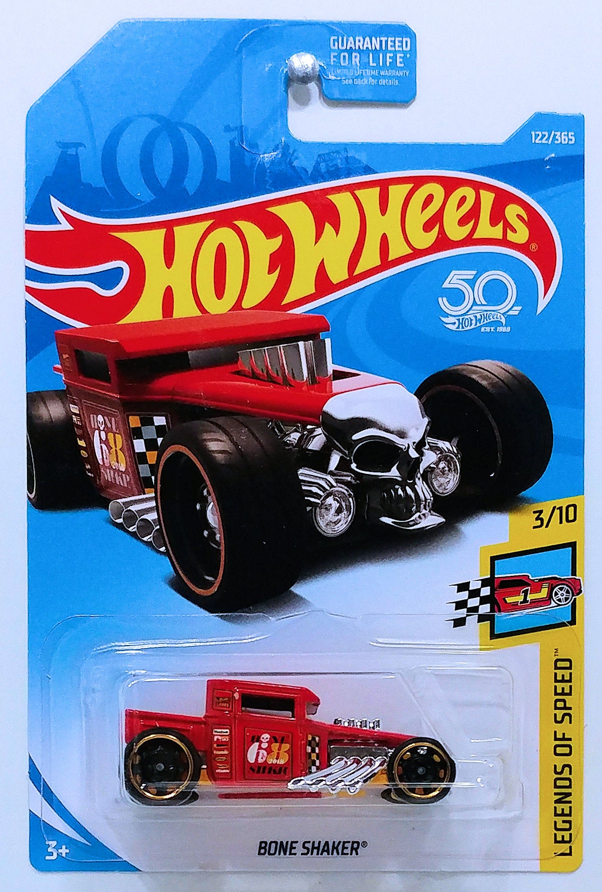Hot Wheels 2018 - Collector # 122/365 - Legends of Speed 3/10 - Bone Shaker - Red