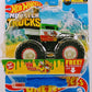 Hot Wheels 2021 - Monster Trucks - Collector # 47/75 - Fast Foodie 6/6 - Bone Shaker - Green / HW Pizza Co. - FREE Re-Crushable Car!