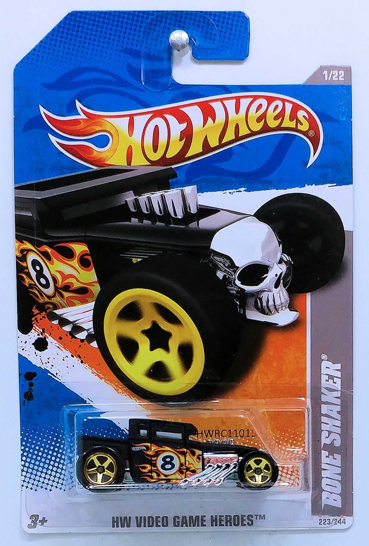 Hot Wheels 2011 - Collector # 223/244 - HW Video Game Heroes 1/22 - Bone Shaker - Black / #8 - USA