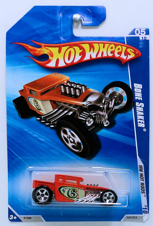Hot Wheels 2010 - Collector # 143/214 - HW Hot Rods 5/10 - Bone Shaker - Orange - 5 Spokes - IC
