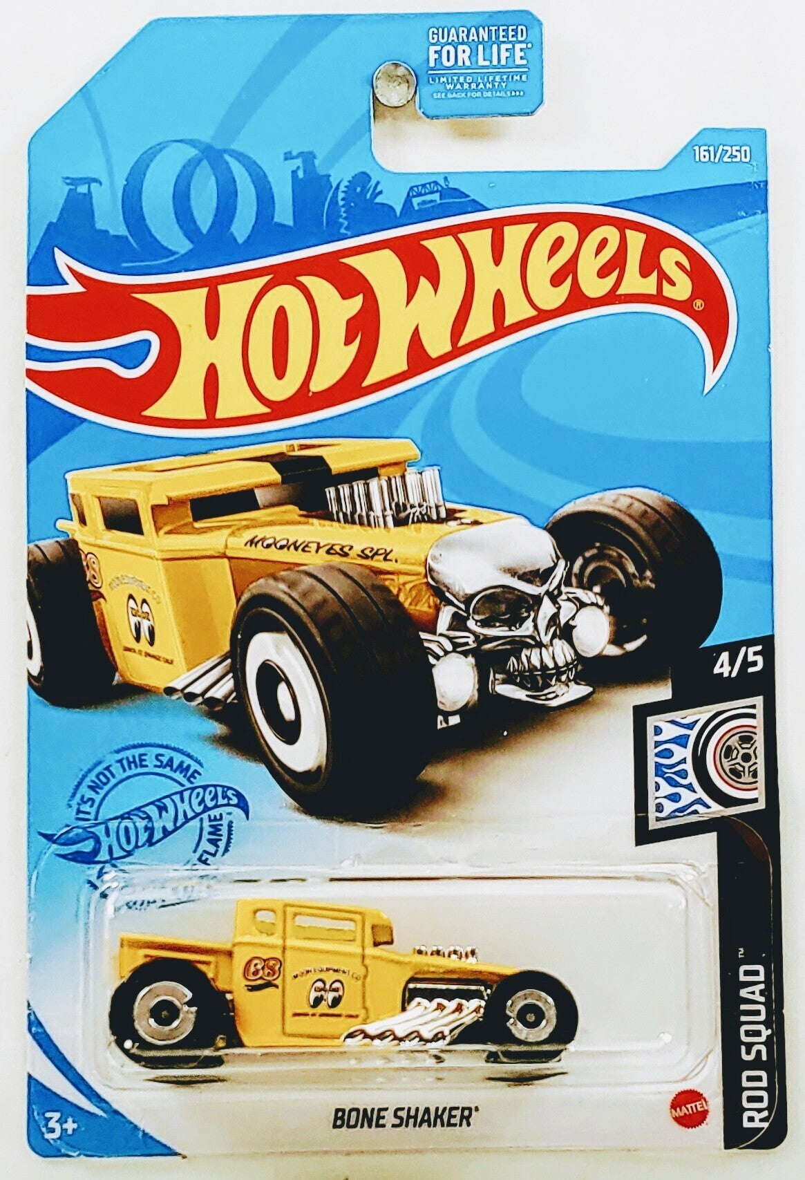 Hot Wheels 2021 - Collector # 161/250 - Rod Squad 4/5 - Bone Shaker - Yellow / Mooneyes