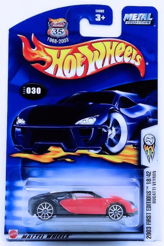Hot Wheels 2003 - Collector # 030/220 - First Editions 18/42 - Bugatti Veyron - Black & Red