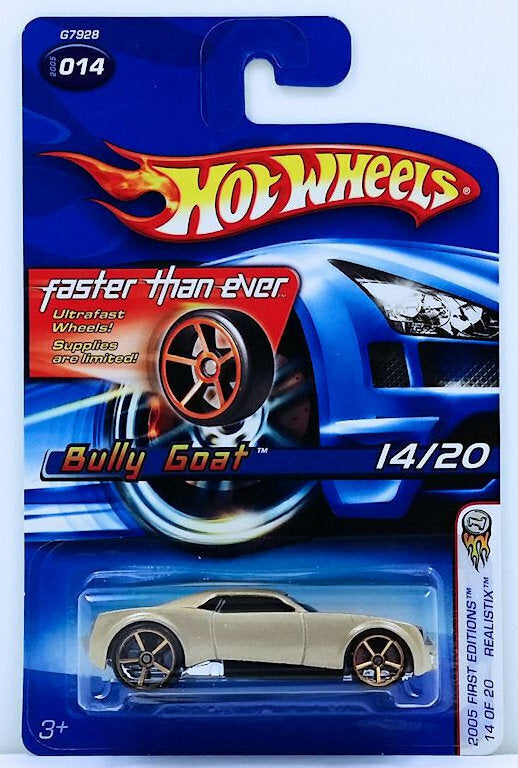 Hot Wheels 2005 - Collector # 014/183 - First Editions / Realistix 14/20 - Bully Goat - Pale Gold - Faster Than Ever