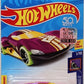 Hot Wheels 2018 - Collector # 133/365 - HW Glow Wheels 1/10 - Crescendo - Purple - USA 50th Card with Factory Sticker