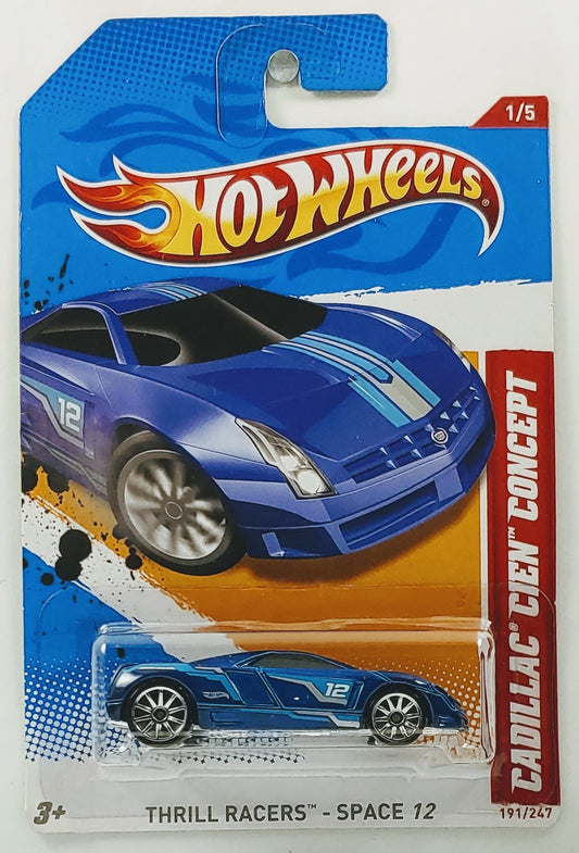 Hot Wheels 2012 - Collector # 191/247 - Thrill Racers / Space 1/5 - Cadillac Cien Concept - Blue - USA