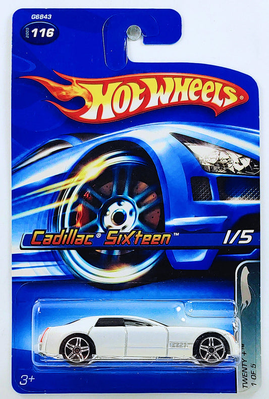 Hot Wheels 2005 - Collector # 116/183 - Twenty + 01/05 - Cadillac Sixteen - White - 5 Spoke / Sliver Rims - USA