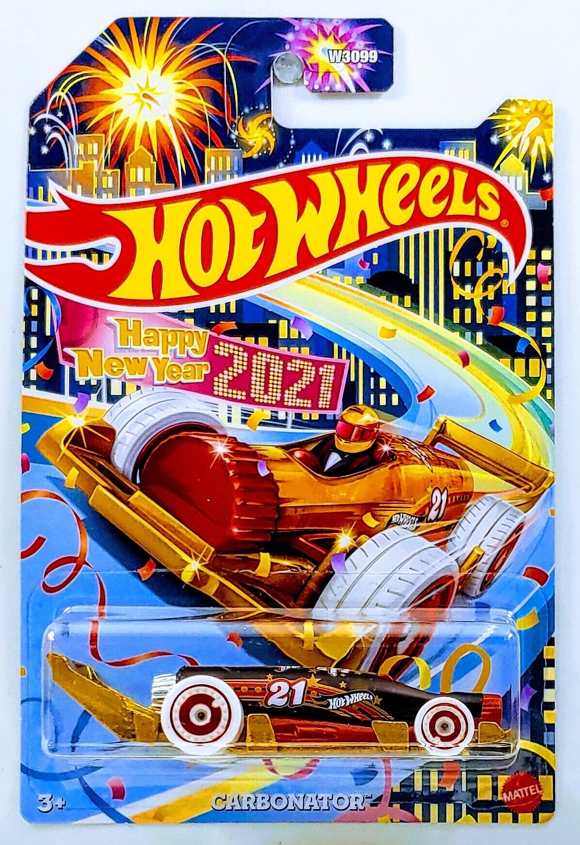 Hot Wheels 2020 - Holiday Hot Rods 6/6 - Carbonator - Transparent Black / Happy New Year 2021 - Walmart Exclusive