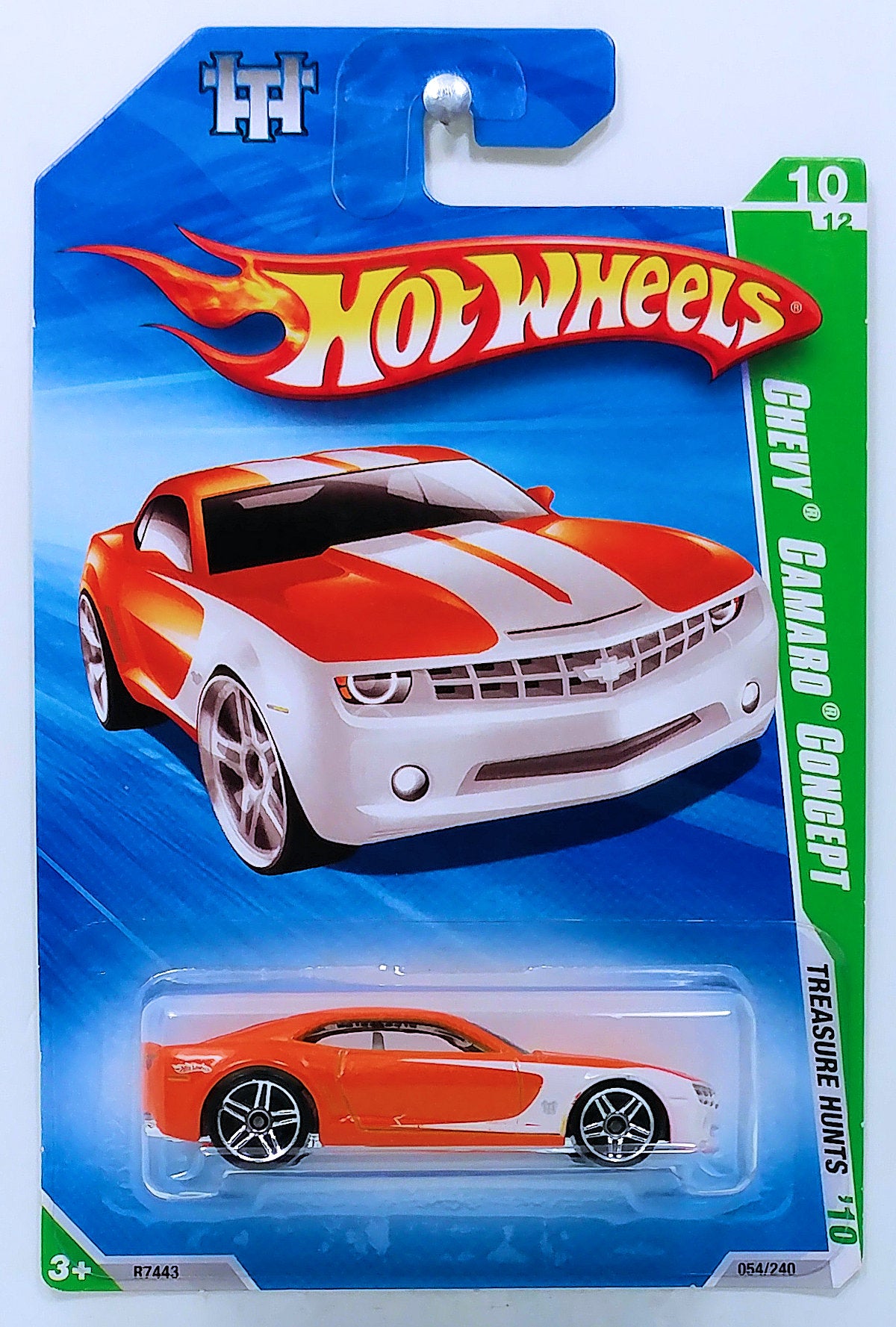 Hot Wheels 2010 - Collector # 054/240 - Treasure Hunts 10/12 - Chevy Camaro Concept - Orange & White - USA