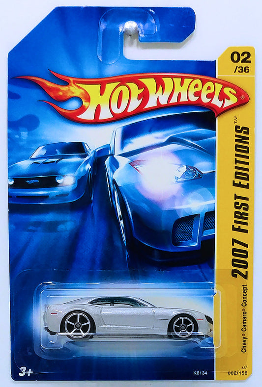 Hot Wheels 2007 - Collector # 002/156 - First Editions 02/36 - Chevy Camaro Concept - Silver - IC