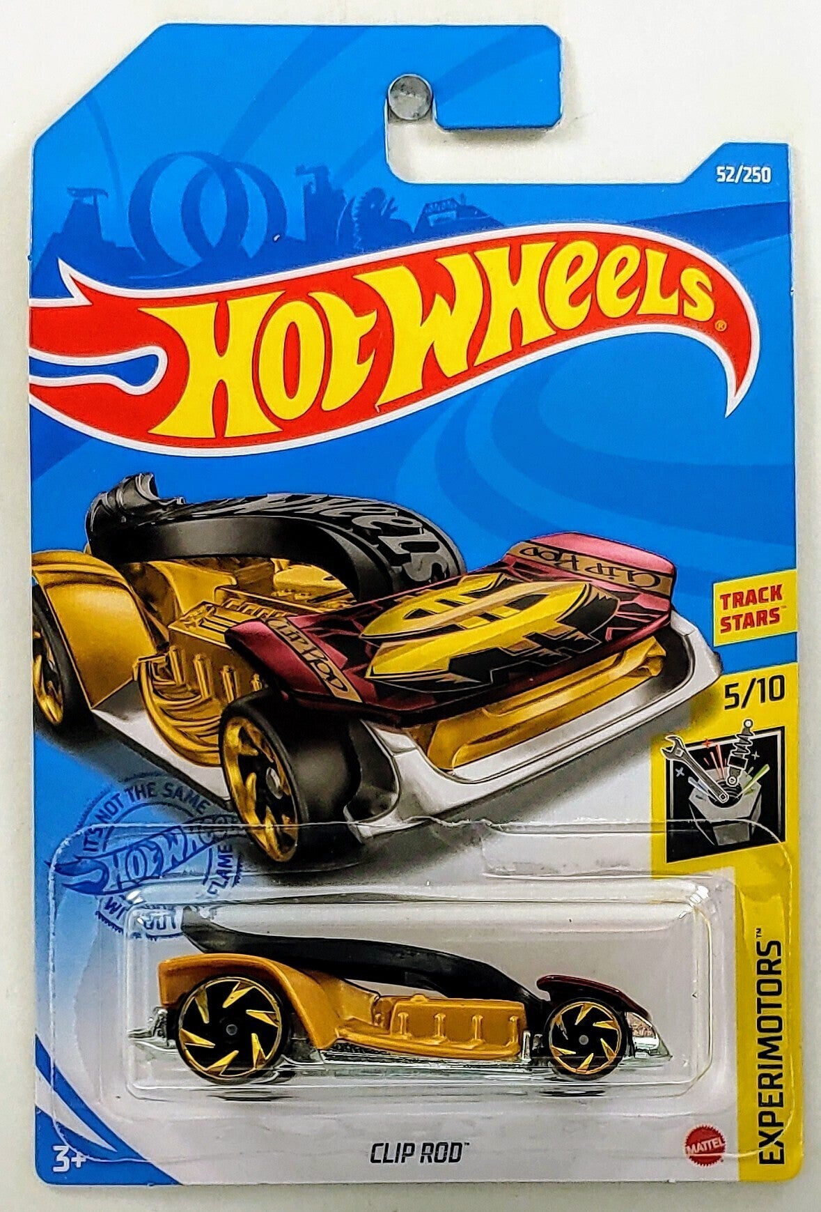 Hot Wheels 2021 - Collector # 052/250 - Experimotors 5/10 - Clip Rod - Black, Dark Red & Gold - IC
