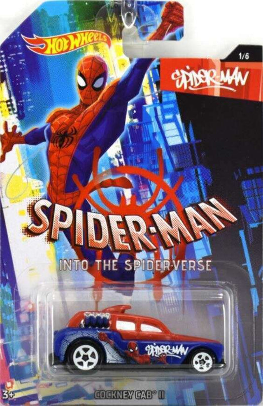 Hot Wheels 2019 - Spider-man into the Spider-verse 1/6 - Cockney Cab II - Red & Blue - Spider-Man - Walmart Exclusive