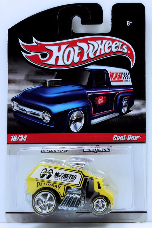 Hot Wheels 2010 - Delivery / Slick Rides 16/34 - Cool One - Yellow / Mooneyes - Metal/Metal & Real Riders