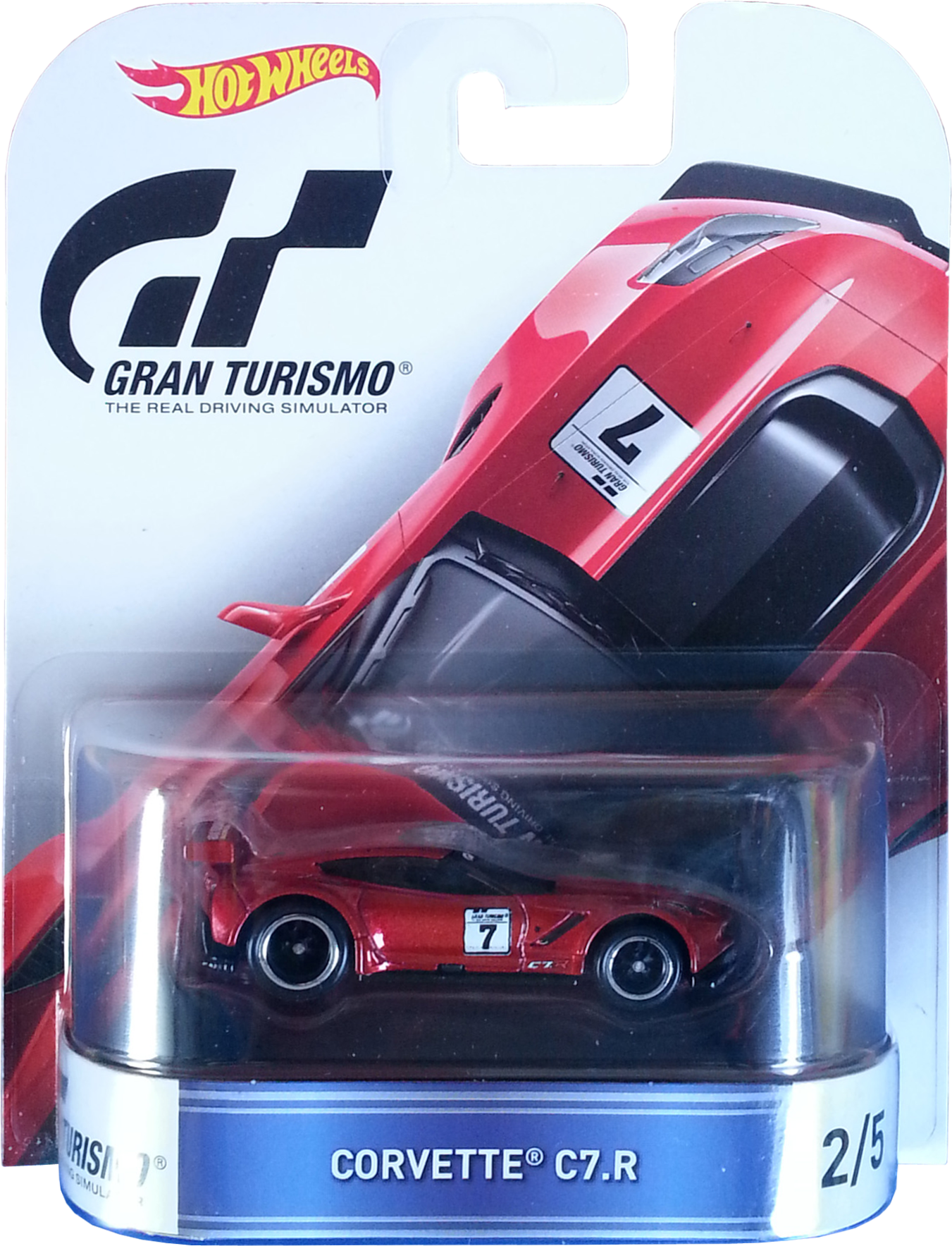 Hot Wheels 2016 - Entertainment / Gran Turismo 2/5 - Corvette C7.R  - Metalflake Dark Red - Real Riders