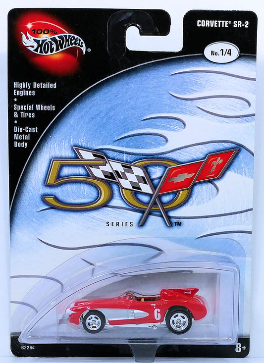 Hot Wheels 2003 - 100% Preferred / Corvette 50th Anniversary 1/4 - Corvette SR-2 - Red / #6 - Real Riders