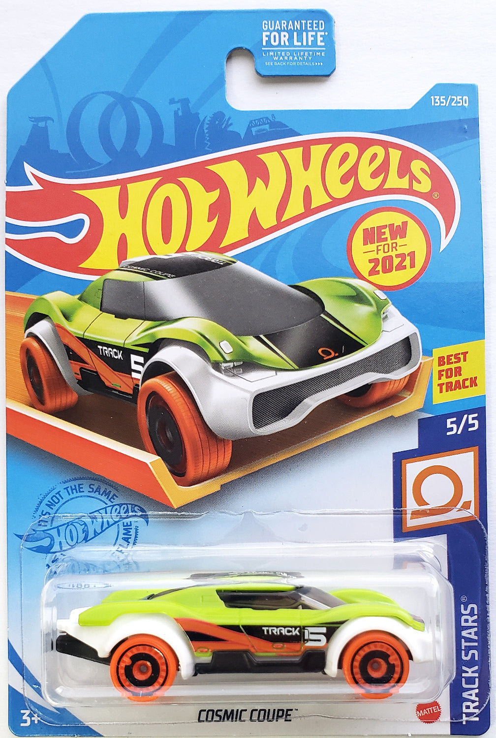 Hot Wheels 2021 - Collector # 135/250 - Track Stars 5/5 - New Models - Cosmic Coupe - Green