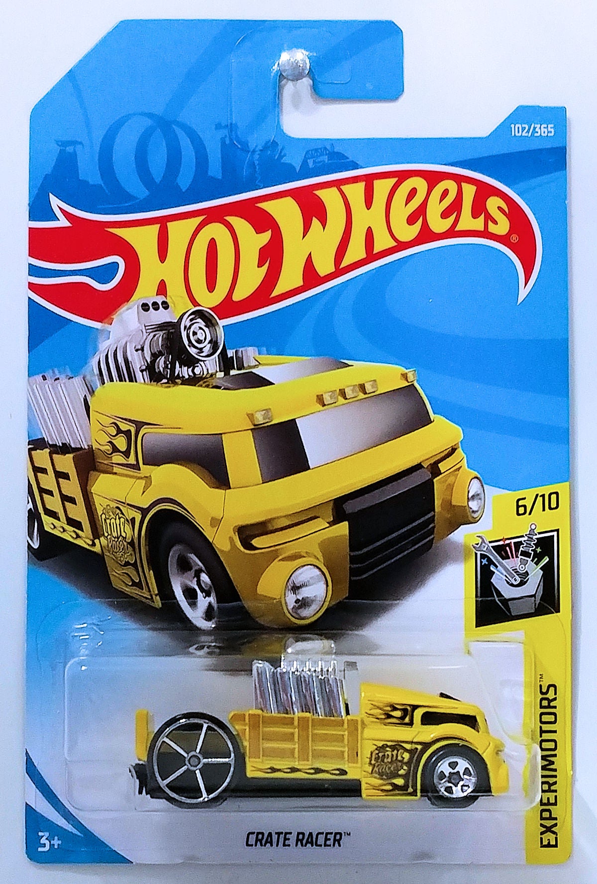 Hot Wheels 2018 - Collector # 102/365 - Experimotors 6/10 - Crate Racer - Yellow - IC