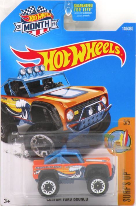 Hot Wheels 2017 - Collector # 140/365 - Surf's Up 5/5 - Custom Ford Bronco - Orange - MONTH