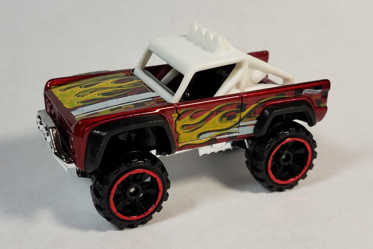 Hot Wheels 2016 - Collector # 153/250 - HW Daerdevils 8/10 - Custom Ford Bronco - Metalflake Dark Red - USA