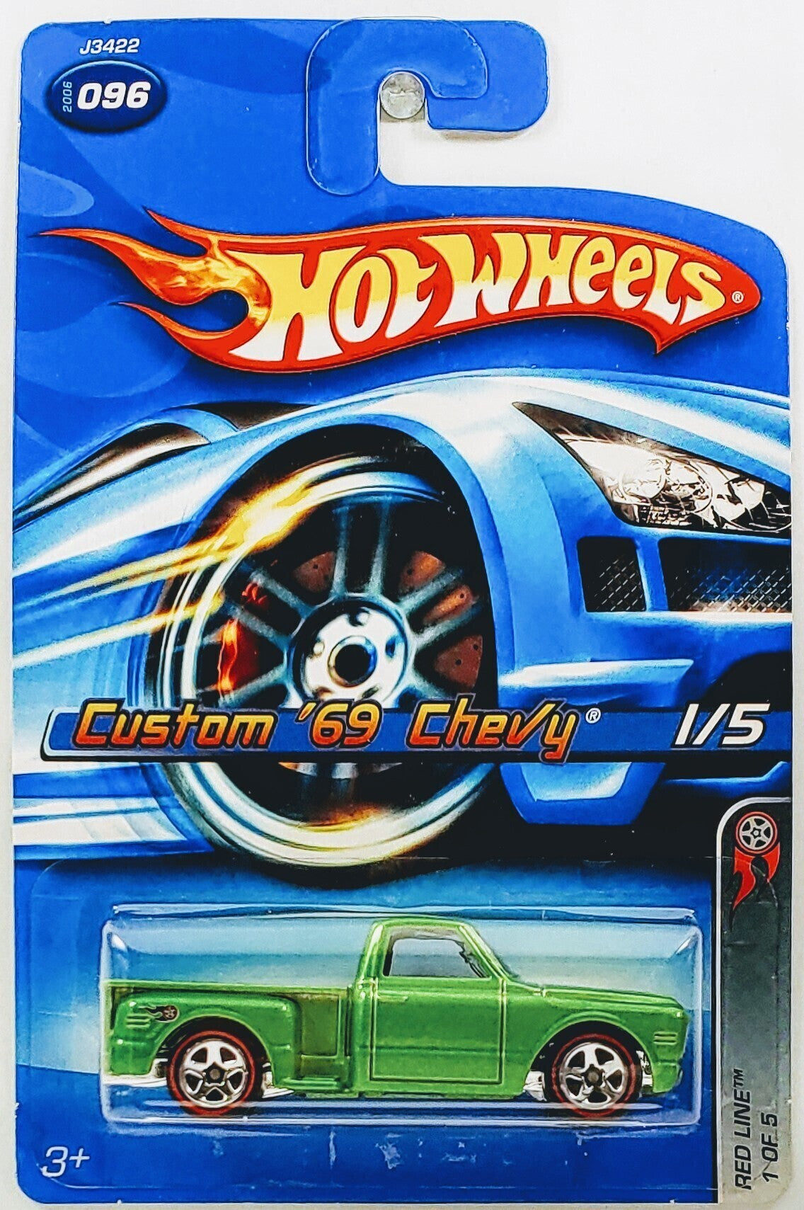 Hot Wheels 2006 - Collector # 096/223 - Red Lines 1/5 - Custom '69 Chevy - Green - USA
