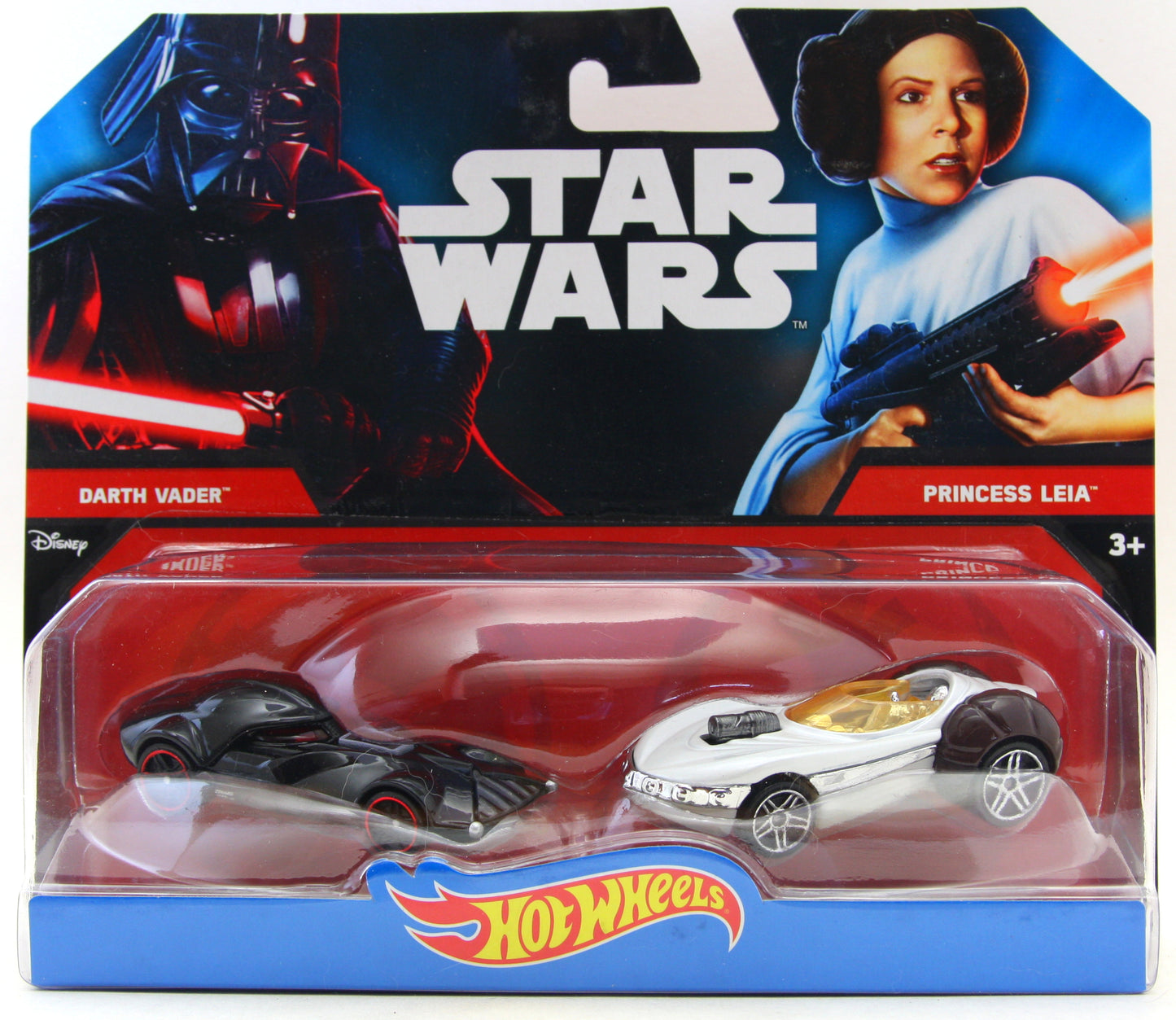 Hot Wheels 2016 - Star Wars Character Cars 2-Pack - Darth Vader vs. Princess Leia - Black & White