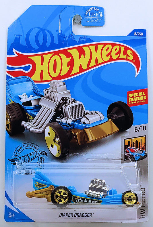 Hot Wheels 2020 - Collector # 008/250 - HW Metro 6/10 - Diaper Dragger - Blue / 'It's A Boy!'