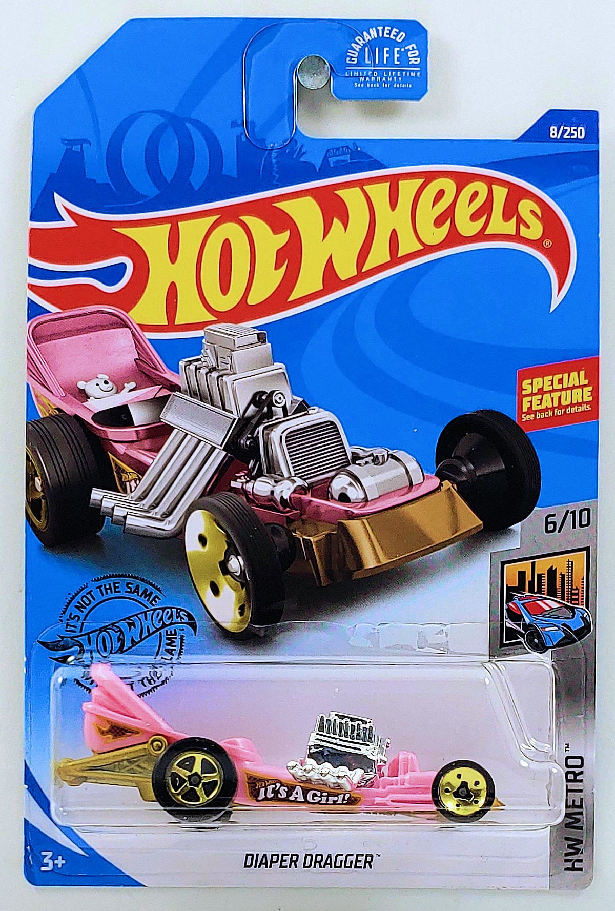 Hot Wheels 2020 - Collector # 008/250 - HW Metro 6/10 - Diaper Dragger - Pink - USA Card
