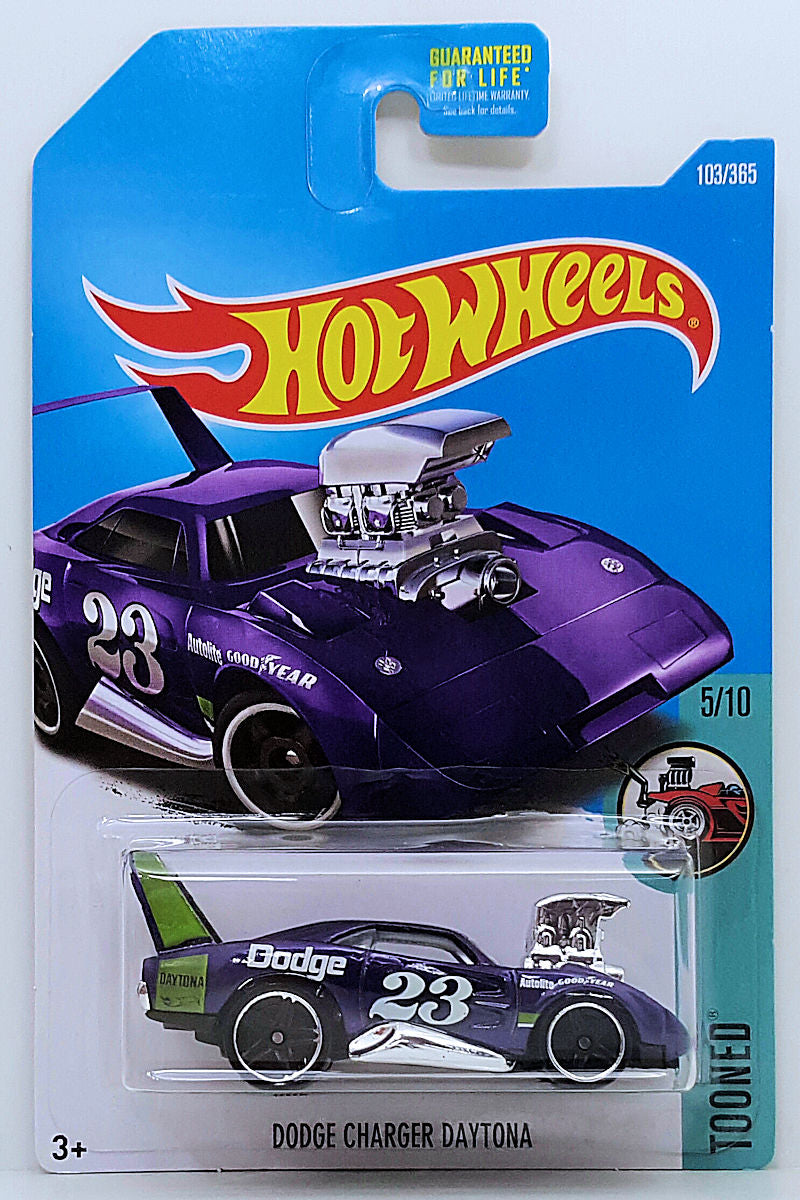 Hot Wheels 2017 - Collector # 103/365 - Tooned 5/10 - Dodge Charger Daytona - Metallic Dark Purple